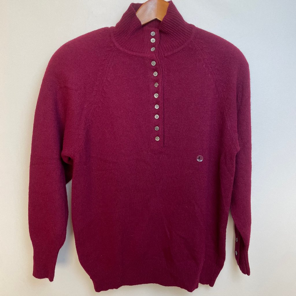 Vintage Casual Corner Womens Lambswool Blend Sweater Size L Red Turtleneck